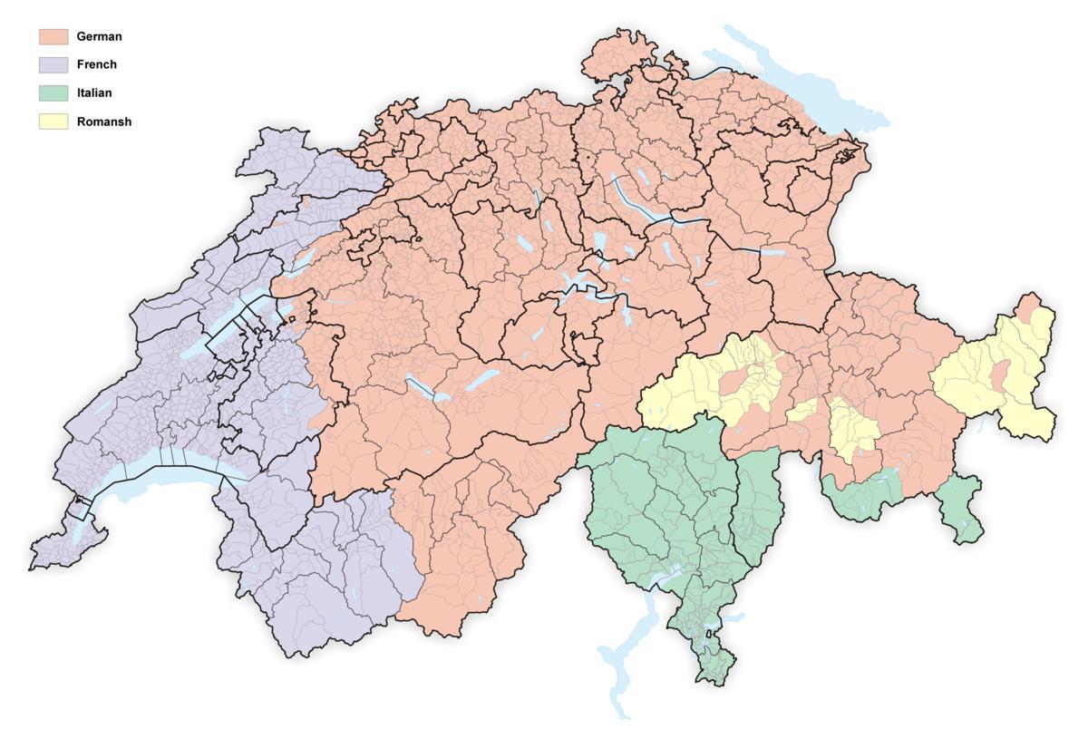 نقشہ سوئٹزر لینڈ کی زبان