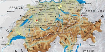 سوئٹزر لینڈ جغرافیہ کا نقشہ