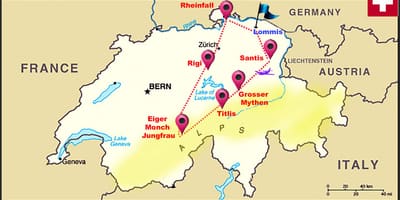 Jungfrau سوئٹزر لینڈ کا نقشہ